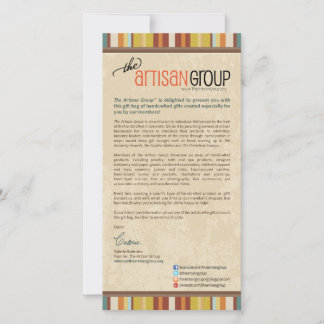 Carte d'inclusion pour sac cadeau