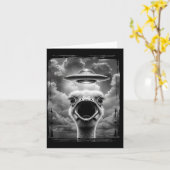 Carte Dinde Alien Drôle Ufo Selfie Thanksgiving Meme (Fleur jaune)