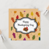 Carte Dinde de dessin animé mignonne (Devant/Arrière en situation)