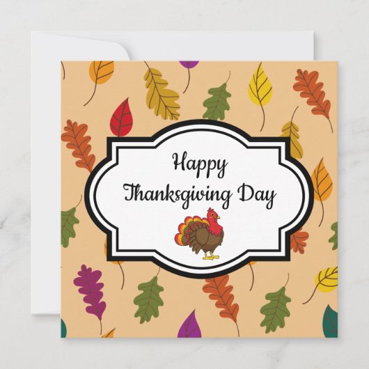 Carte Dinde de dessin animé mignonne (Devant)