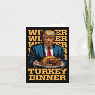 Carte Dinde de remerciement drôle de Trump Winner Winner
