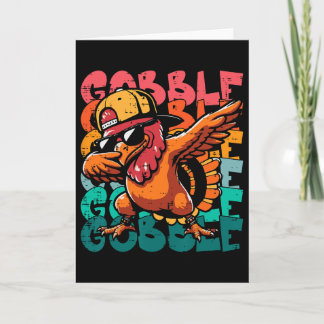 Carte Dinde de Thanksgiving Dab Gobble Drôle de garçons
