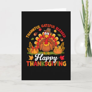Carte Dinde de Thanksgiving en famille tenue de dîner as