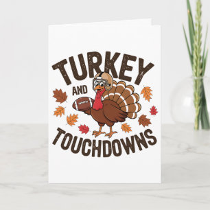 Carte Dinde de Thanksgiving et touchés Footll Joueur 3