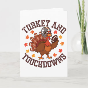 Carte Dinde de Thanksgiving et touchés Joueur de footll