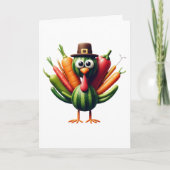Carte Dinde de Thanksgiving faite de légumes (Devant)