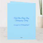 Carte Dinde de Thanksgiving Garçon Bébé Bleu Mignon Pers (Dos)