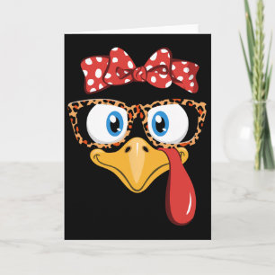 Carte Dinde de Thanksgiving Léopard Cadeaux Femme
