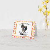 Carte Dinde de thanksgiving personnalisée photo saison p (Fleur jaune)