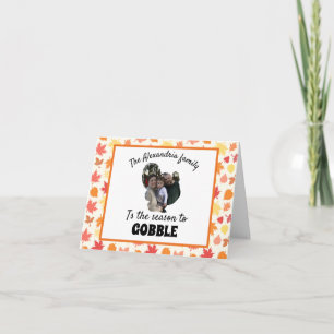 Carte Dinde de thanksgiving personnalisée photo saison p
