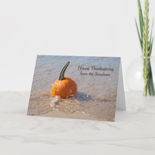 Carte Dinde de Thanksgiving sur la plage (Devant)