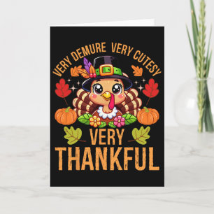 Carte Dinde de Thanksgiving Très Délicat Mignon Reconnai