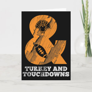 Carte Dinde drôle de Thanksgiving et touchés de foot
