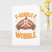Carte Dinde drôle de Thanksgiving F-gobble-f jusqu'à ce (Fleur jaune)