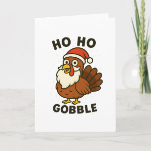 Carte Dinde drôle Père Noël Noël Action de grâce Humour