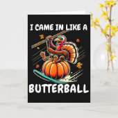 Carte Dinde Mignon Arrivé Comme Un Papillon Drôle de Tha (Fleur jaune)