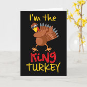 Carte Dinde roi drôle correspondant au groupe familial d (Fleur jaune)