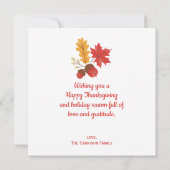 Carte Dinde stylisée Groovy Rainbow Joyeux Thanksgiving (Dos)