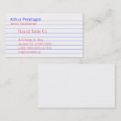 Carte d'index (Devant / Derrière)