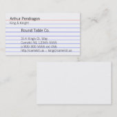 Carte d'index (Devant / Derrière)