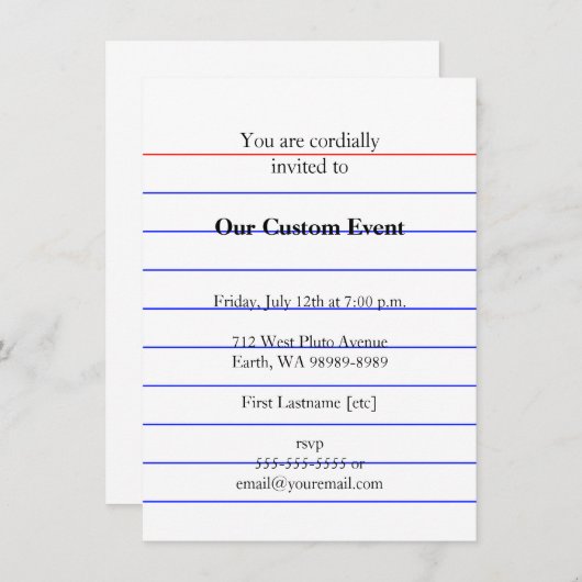 Carte d'index (Devant / Derrière)