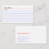 Carte d'index (Devant / Derrière)