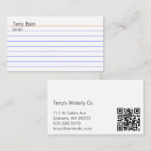 Carte d'index avec code QR (Devant / Derrière)