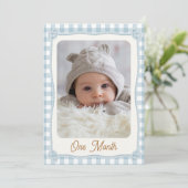 Carte d'indicateur de bannière mensuelle Plaid Blu (Debout devant)