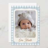 Carte d'indicateur de bannière mensuelle Plaid Blu (Devant / Derrière)