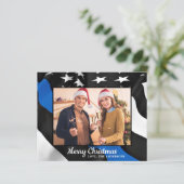 Carte d'indicateur de la ligne bleue mince de Noël (Debout devant)