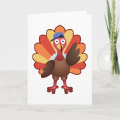 Carte Dindon Garçon Mignon - Cadeau de Thanksgiving (Devant)