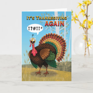 Carte Dindon Gras Humoristique Se Souviens de Thanksgivi