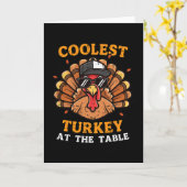 Carte Dindon le plus cool à la table de Thanksgiving aut (Fleur jaune)