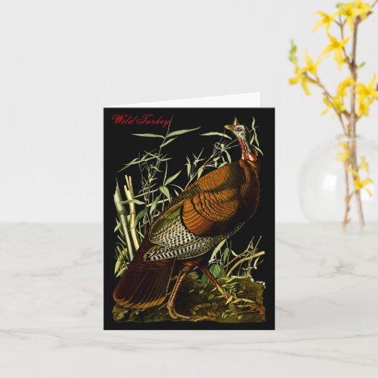 Carte Dindon sauvage Audubon Éducation des oiseaux d'Amé (Fleur jaune)