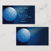Carte d'industrie musicale - boule bleue de disco (Devant / Derrière)