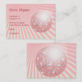 Carte d'industrie musicale - boule rose de disco (Devant / Derrière)