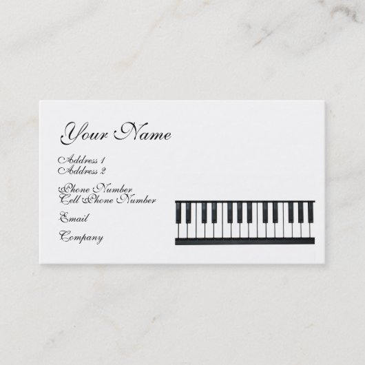 Carte d'industrie musicale - clavier - piano (Devant)