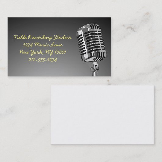 Carte d'industrie musicale de microphone (Devant / Derrière)