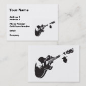 Carte d'industrie musicale - guitare noire (Devant / Derrière)