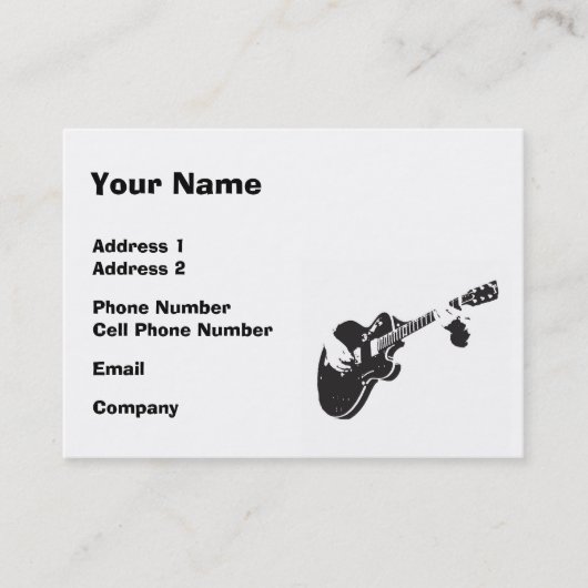 Carte d'industrie musicale - guitare noire (Devant)