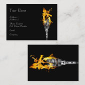 Carte d'industrie musicale - microphone flamboyant (Devant / Derrière)