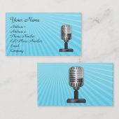 Carte d'industrie musicale - rétro microphone (Devant / Derrière)
