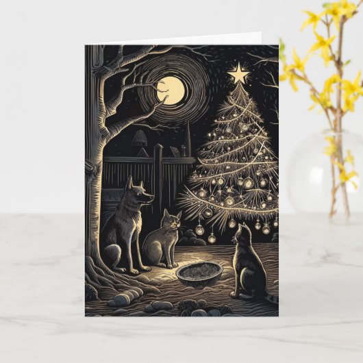 Carte Dîner de Noël (Fleur jaune)