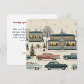 Carte Dîner de Noël Rétro Nostalgie (Devant / Derrière)