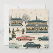 Carte Dîner de Noël Rétro Nostalgie (Devant)