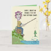 Carte Dîner de poisson bio Anniversaire (Fleur jaune)