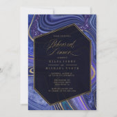 Carte Dîner de répétition Abstraite de l'Agate Minuit ID (Devant)