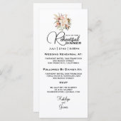 Carte Dîner de répétition Boho Soft Rose/Fleurs Blanches (Devant / Derrière)