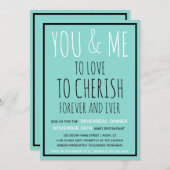 Carte Dîner de répétition de la suite de Mariage Bride & (Devant / Derrière)