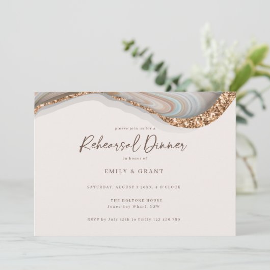 Carte Dîner de répétition de marbre de Géode d'âge (Debout devant)